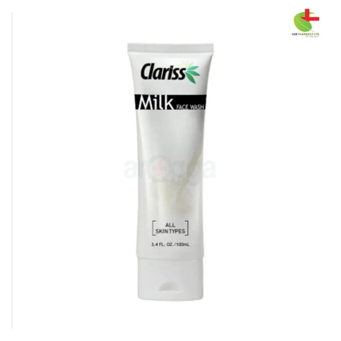 Clariss Face Wash Milk 100ml | Revitalizing Cleanser | Live Pharmacy