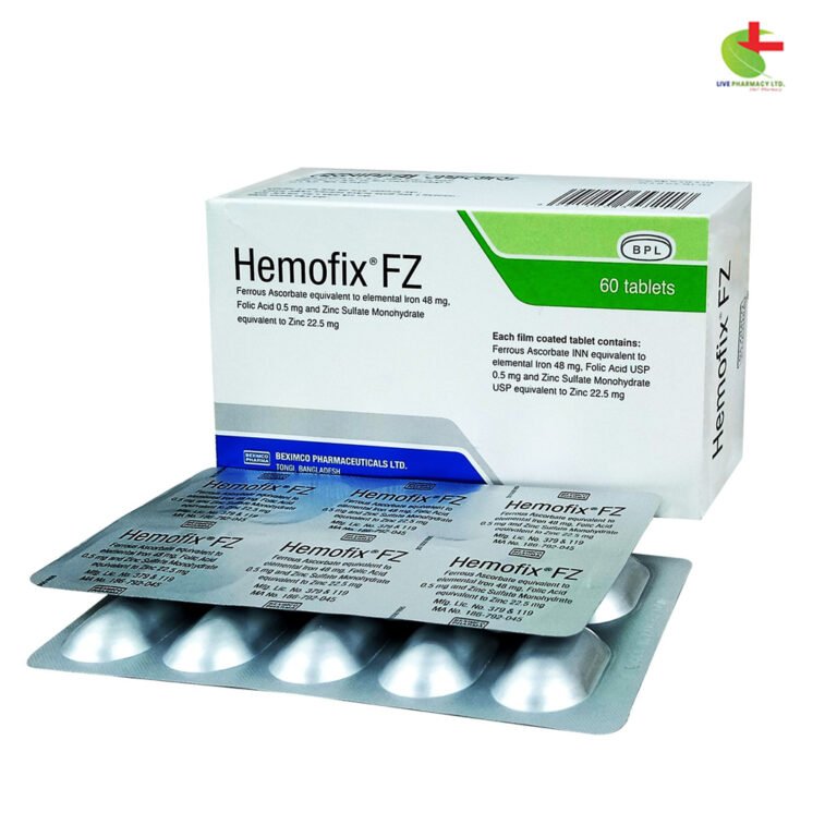Hemofix FZ - Essential Iron, Folic Acid & Zinc Supplement for Health | Live Pharmacy