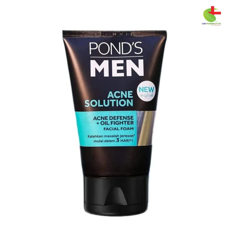 Pond's Men Facewash | Ultimate Acne Solution for Oily Skin | Live Pharmacy