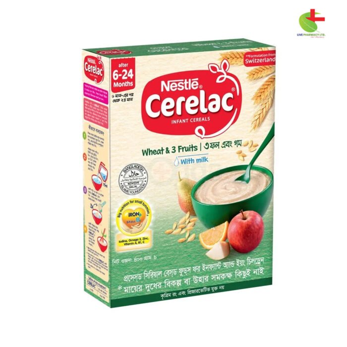 Nestlé Cerelac Wheat & Three Fruits Baby Food (6-24 Months) | Live Pharmacy