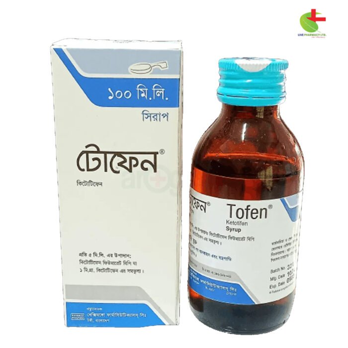 Tofen 1 mg/5 ml Syrup - Antihistamine for Asthma, Allergies, & Neurofibroma | Live Pharmacy