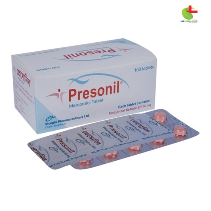 Presonil 50 - Effective Beta-1 Blocker for Hypertension & Angina | Live Pharmacy