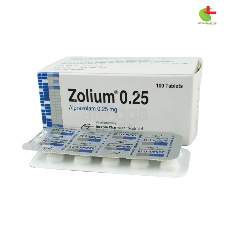 Zolium 0.25 (Alprazolam) - Anxiety and Panic Disorder Relief | Live Pharmacy