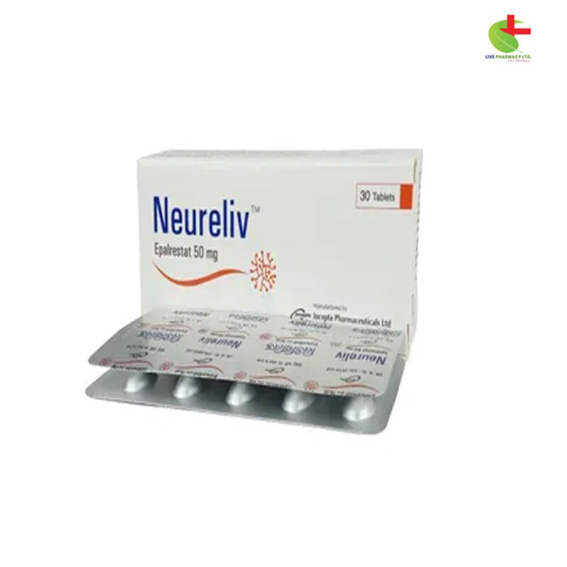 Neureliv Tablet 50mg (Epalrestat) | Buy Online | Live Pharmacy | Incepta Pharmaceuticals Ltd.