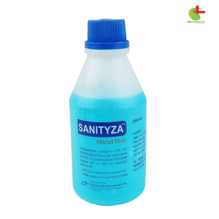 Sanityza Antimicrobial Hand and Skin Disinfectant - 0.5% Chlorhexidine & 70% Isopropyl Alcohol