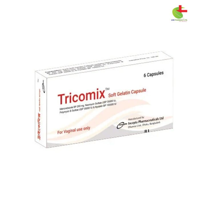 Tricomix Vaginal Suppository – Metronidazole, Neomycin, Polymyxin B, Nystatin | Live Pharmacy