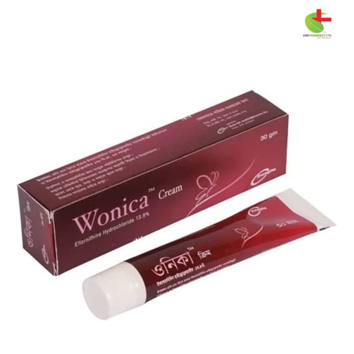 Wonica Cream 13.9% for Unwanted Facial Hair Reduction | Live Pharmacy