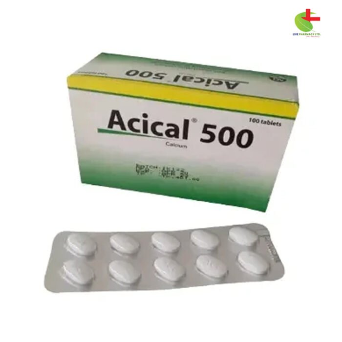 Acical 500 - Calcium Supplement for Deficiency & Acid Relief | Live Pharmacy