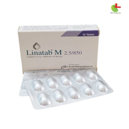 Buy Linatab M online at Live Pharmacy. A powerful combination of Linagliptin and Metformin Hydrochloride, Linatab M helps manage blood sugar in adults