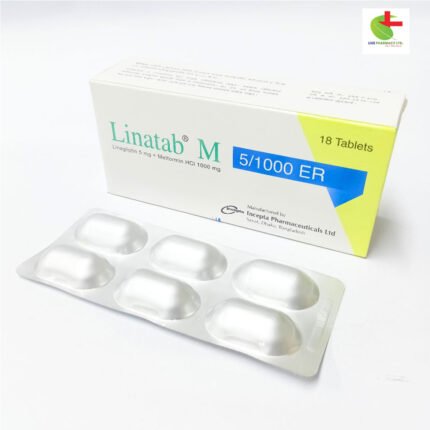 Buy Linatab M online at Live Pharmacy. A powerful combination of Linagliptin and Metformin Hydrochloride, Linatab M helps manage blood sugar in adults......