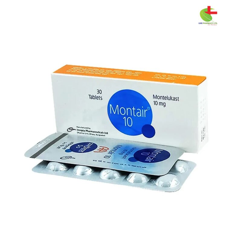 Montair 10 | Asthma & Allergy Relief | Live Pharmacy | Incepta Pharmaceuticals Ltd.