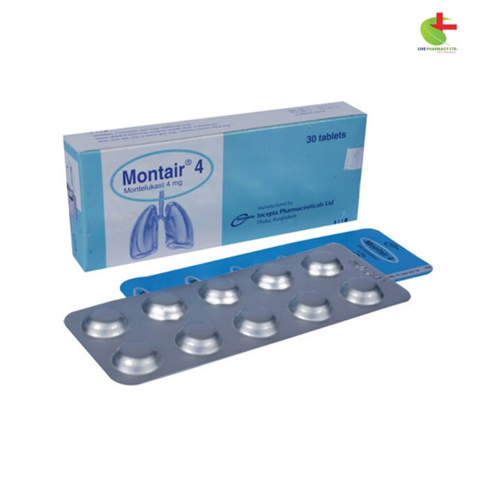 Montair 4 | Asthma & Allergy Relief | Live Pharmacy | Incepta Pharmaceuticals Ltd.