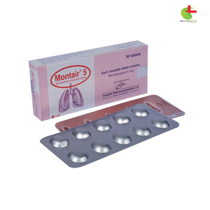 Montair 5 | Asthma & Allergy Relief | Live Pharmacy | Incepta Pharmaceuticals Ltd.